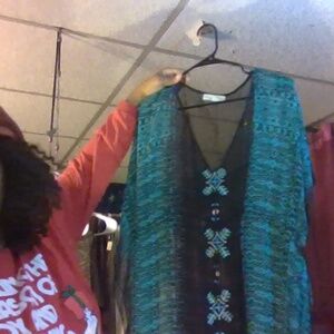 Staring at stars med long kamona like sheer dress with flaw